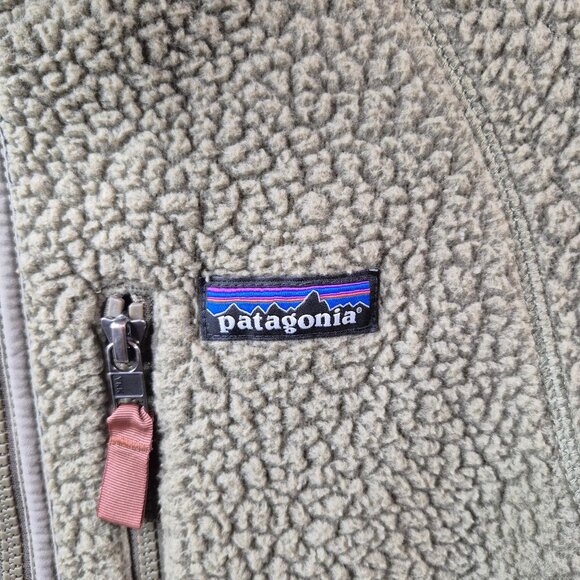 *SOLD* Patagonia Mens Retro Pile Fleece Jacket Size M Full Zip Green Outdoor - Picture 9 of 10